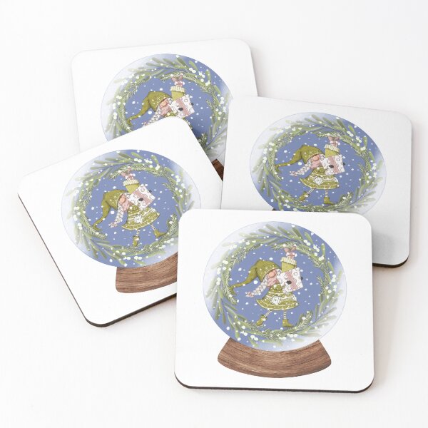 Item preview, Snow Globe Christmas Gnome Girl with a Bundle of Presents 3 designed and sold by TasimaDesign.