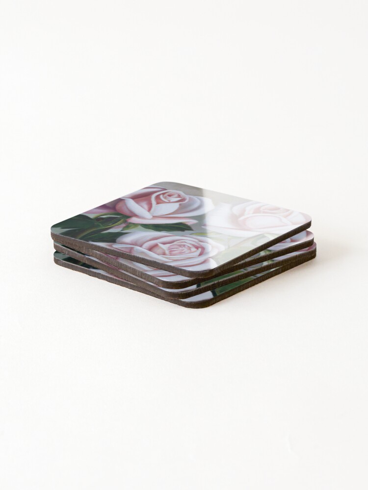 Thumbnail 4 of 5, Coasters (Set of 4), Pink Roses designed and sold by brandonv111.