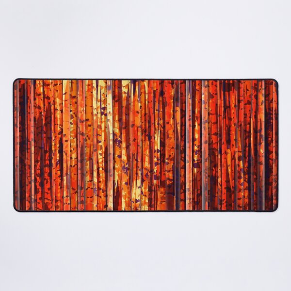 Abstract Orange Stripes Desk Mat