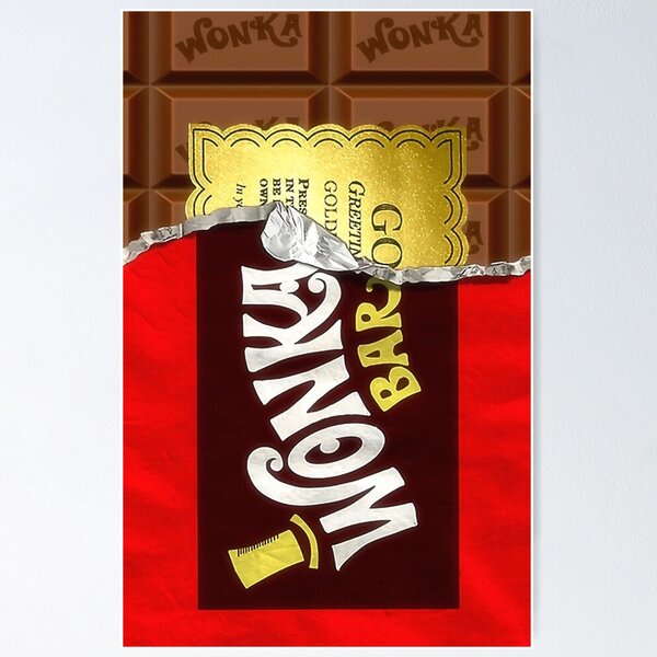 Wonka Bar Chocolate Gold Ticket Candy Sweets Photographic Print for Sale  by Amalia90