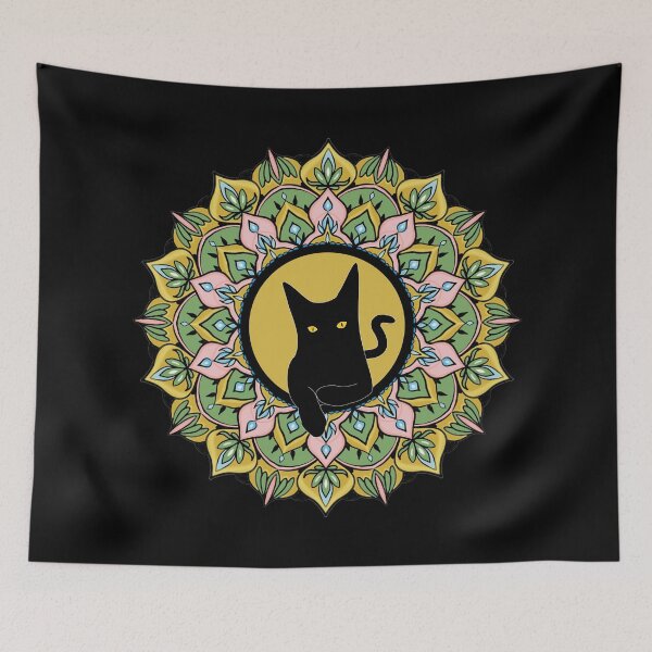 Item preview, Mandala Cat Circular pattern in form of mandala for Henna, Mehndi, tattoo,flower pattern design, decoration. Decorative ornament in ethnic oriental style. Coloring book page. designed and sold by MokonoKokoro.