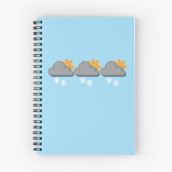 Item preview, Retro Snowy Sunshine Gloomy Cloud  Cloud Pixel Weather Icon designed and sold by 8BitTrip.
