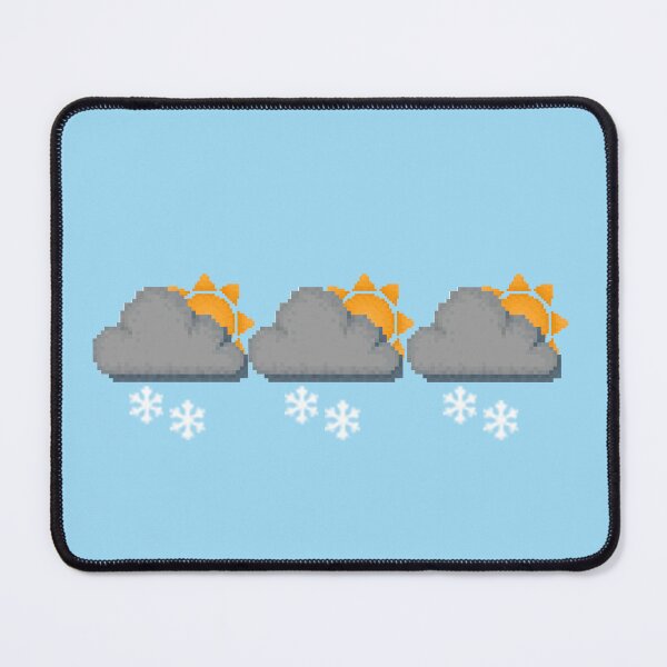 Item preview, Retro Snowy Sunshine Gloomy Cloud Cloud Pixel Weather Icon designed and sold by 8BitTrip.