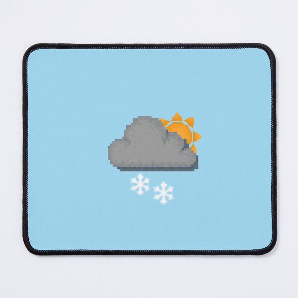Item preview, Retro Snowy Sun Gloomy Cloud Pixel Weather Icon designed and sold by 8BitTrip.