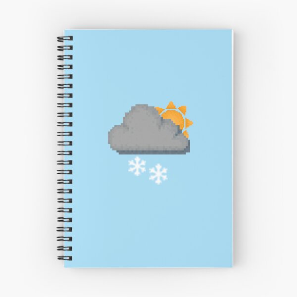 Item preview, Retro Snowy Sun Gloomy Cloud Pixel Weather Icon designed and sold by 8BitTrip.