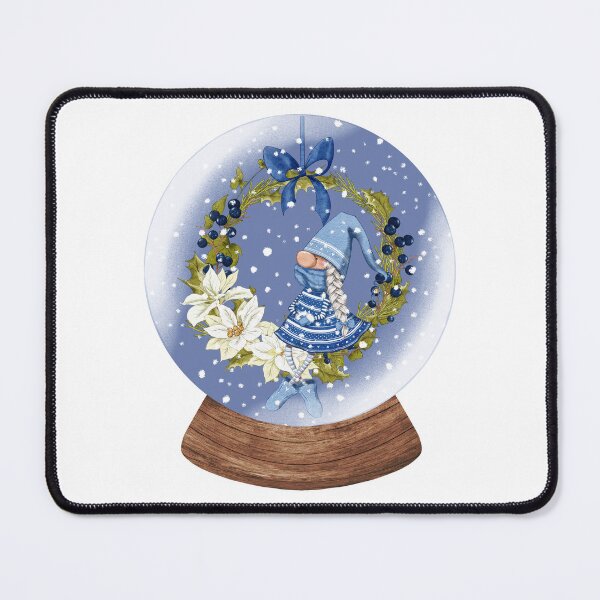 Item preview, Snow Globe Christmas Gnome Girl on the Wreath Swing 1 designed and sold by TasimaDesign.