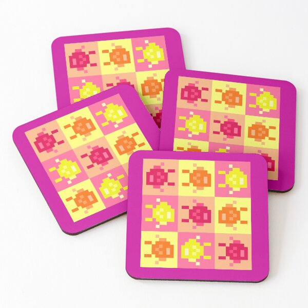 Item preview, Fancy Pixel Fishie Tiles, Red Orange Yellow designed and sold by rin3d .