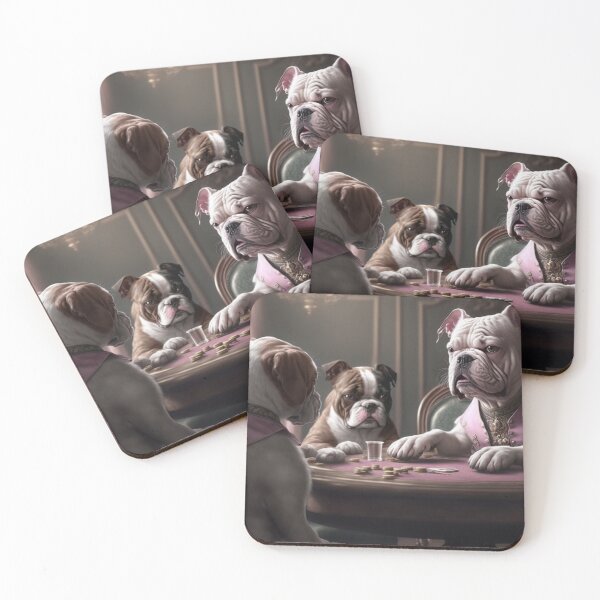 Artikelvorschau, Dogs playing Poker, pink entworfen und verkauft von Zaria-ai.