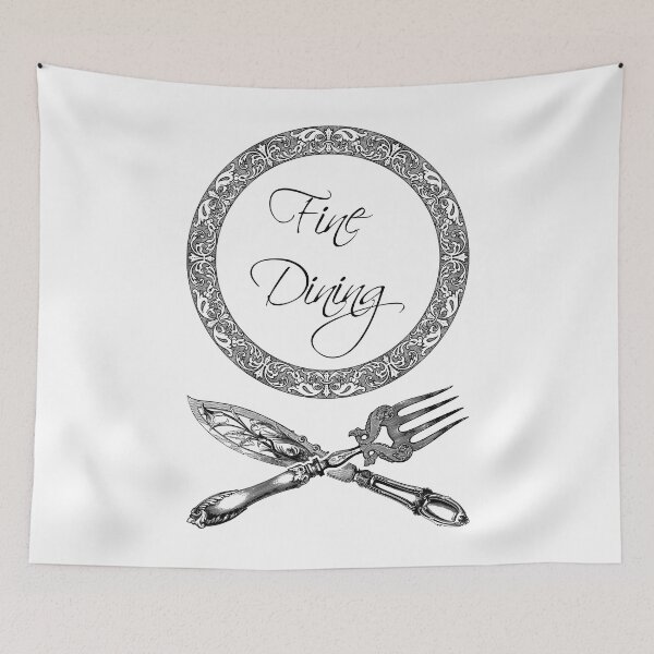 Item preview, 'Fine Dining' Luxury Restaurant Design - Retro Illustration Design for T-shirts, mugs, phone cases and other accessories designed and sold by Ridiculam Toga.
