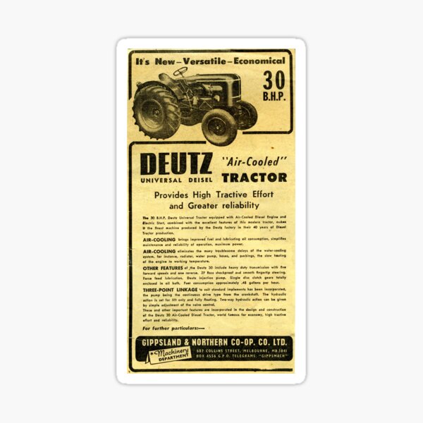Deutz Vintage Tracteur Sticker