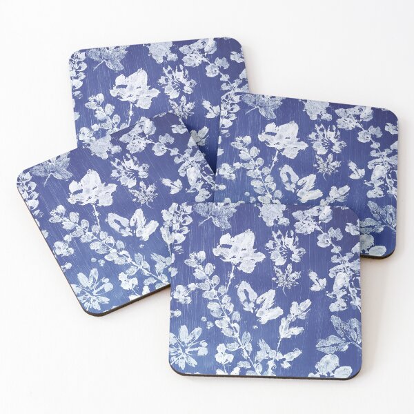 Item preview, Indigo winter leaves designed and sold by shinysherlock.