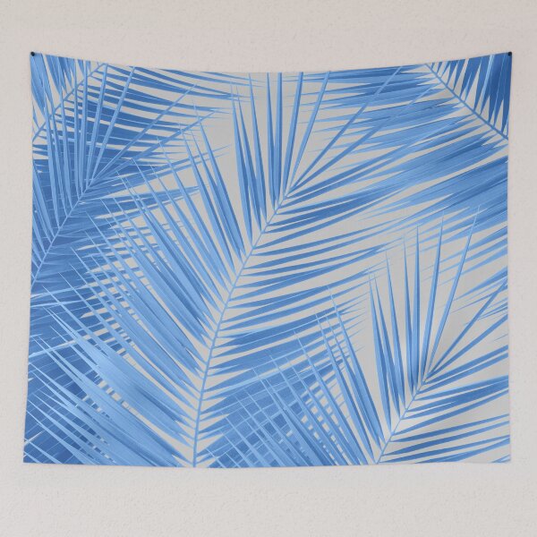 Item preview, Blue Silver Gray Palm Leaves Dream - Cali Summer Vibes #1a #tropical #decor #art designed and sold by Anita's & Bella's Art.