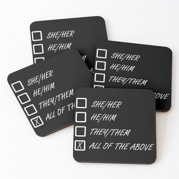 Item preview, Gender Pronouns All Of The Above Checklist White Text designed and sold by M-L-Creations.