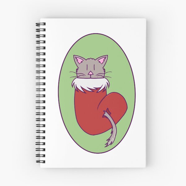 Item preview, Cute Cat in a Christmas Stocking With Lineart designed and sold by okkayve.