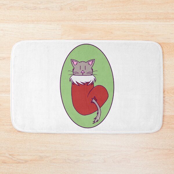 Item preview, Cute Cat in a Christmas Stocking With Lineart designed and sold by okkayve.