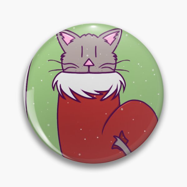 Item preview, Cute Cat in a Christmas Stocking While Snowing With Lineart designed and sold by okkayve.