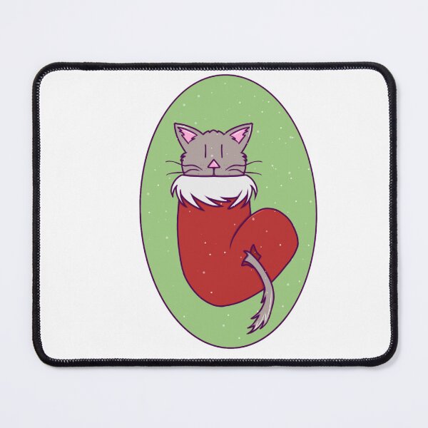 Item preview, Cute Cat in a Christmas Stocking While Snowing With Lineart designed and sold by okkayve.