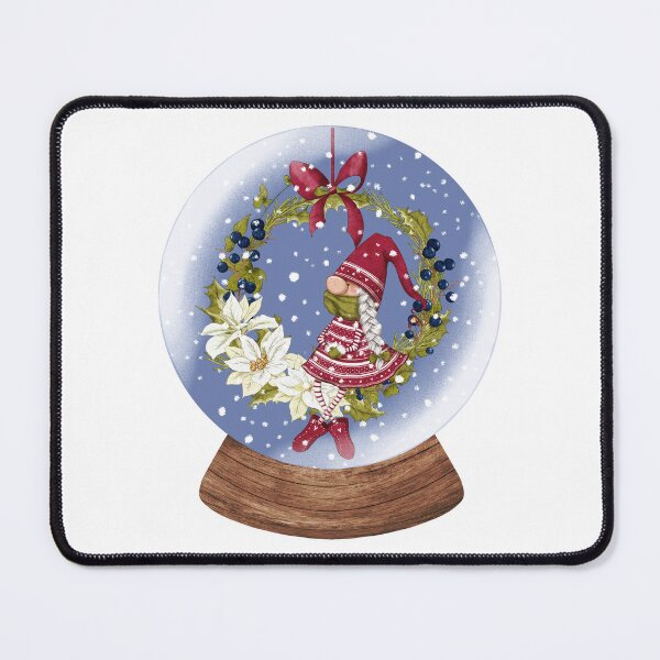 Item preview, Snow Globe Christmas Gnome Girl on the Wreath Swing 2 designed and sold by TasimaDesign.