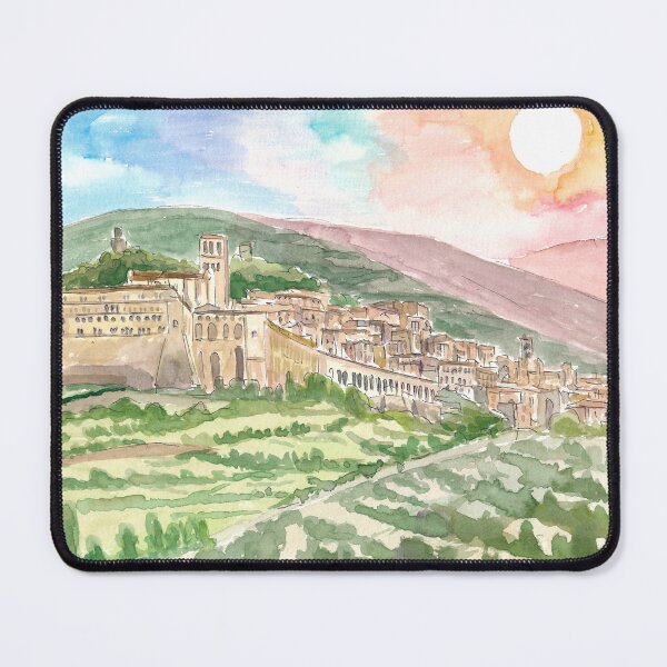 Item preview, Panorama of Assisi Italy with Basilica of San Francesco designed and sold by artshop77.