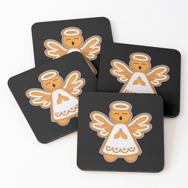 Item preview, Gingerbread Singing Angel On Black Background designed and sold by dreamartcher.