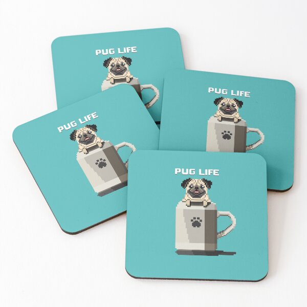 Item preview, Pug Life (Turquoise)  designed and sold by PixelByFatbeard.