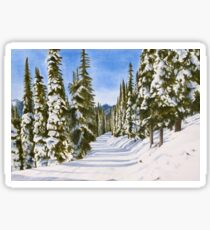 Snow Scene Watercolour Painting Sticker