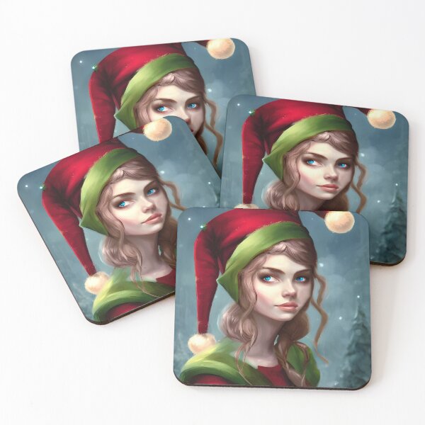 Item preview, Female Christmas Elf / Elfin in snowy landscape designed and sold by OrphicStudio.