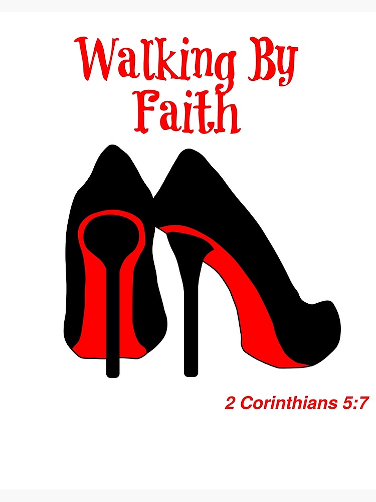 Walk by Faith Not by Sight, Teen Girl Room Decor, Christian Gifts for Teen  Girls, Christian Canvas, High Heel Wall Art, 2 Corinthians 5 7