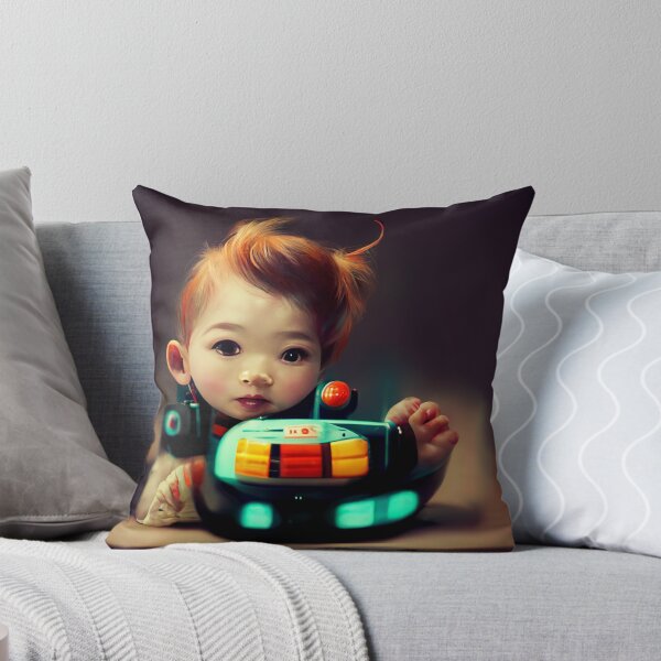 Item preview, Futuristic kid playing cube at home designed and sold by klimov0101.