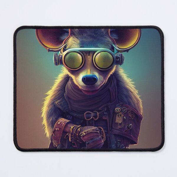 Item preview, Anthropomorphic Tiny Cute Cyberpunk Pirate Hyena designed and sold by MimozaStudio.