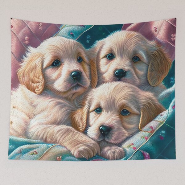 Item preview, Pastel Puppies Quilted Pattern designed and sold by MythicPrompts.