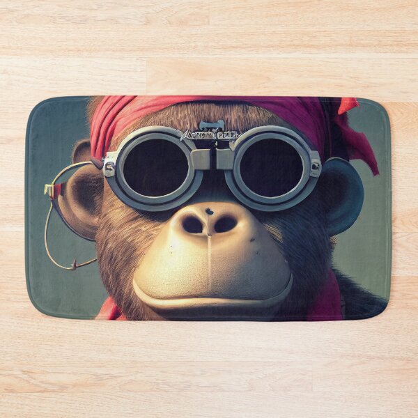 Item preview, Anthropomorphic Tiny Cute Cyberpunk Pirate Gorilla designed and sold by MimozaStudio.