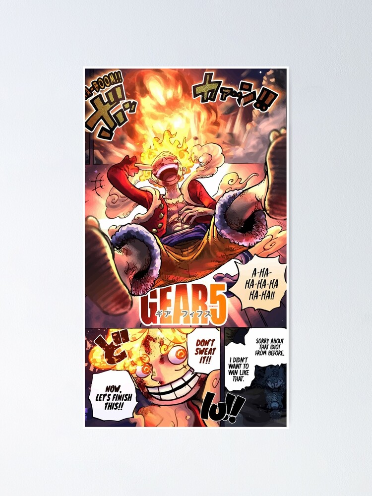 Gear 5 colored manga panel Sticker for Sale by YourDemonSlayer