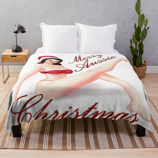 Item preview, Merry Australian Christmas! Sexy Mrs Claus Pin Up Girl Art Withe Background designed and sold by johnmgr21.