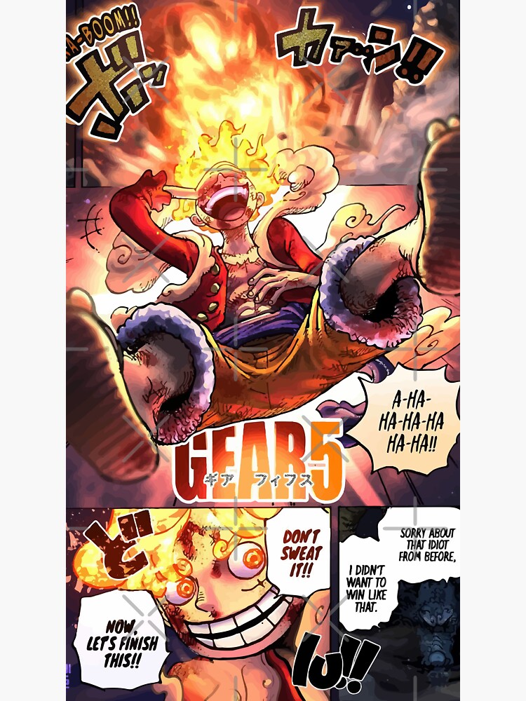 Gear 5 colored manga panel Sticker for Sale by YourDemonSlayer