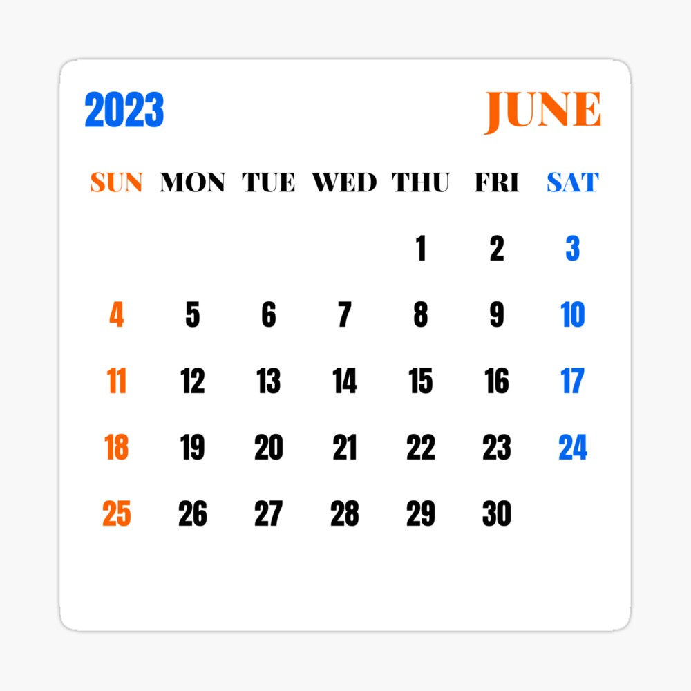 June 2023 Calendar
