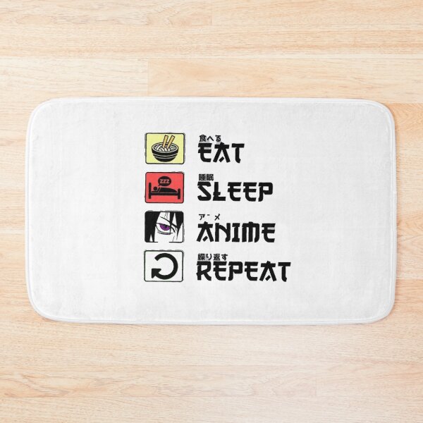 Item preview, Eat Sleep Anime Repeat Japanese writing anime designed and sold by adilchbanishop.