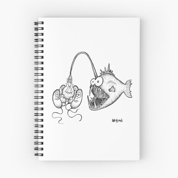 Item preview, Luminescence in the anglerfish (black contour version) designed and sold by Noémie Matthey.