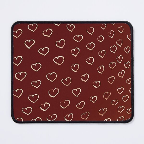 Item preview, Burgundy repeating hand drawn small white hearts  designed and sold by Designs24U.