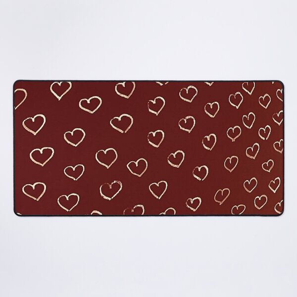 Item preview, Burgundy repeating hand drawn small white hearts  designed and sold by Designs24U.