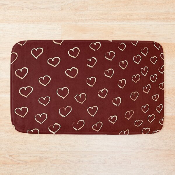 Item preview, Burgundy repeating hand drawn small white hearts  designed and sold by Designs24U.