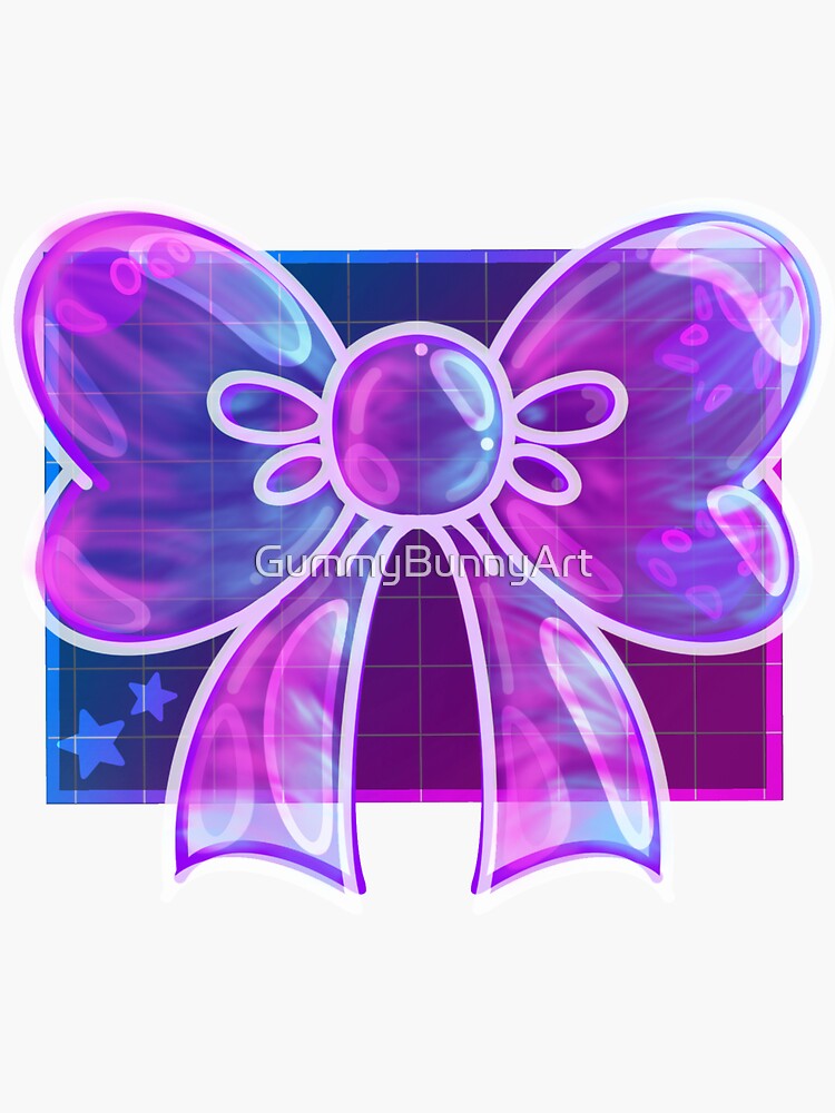 "bubble Bow - Dark" Sticker for Sale by GummyBunnyArt | Redbubble