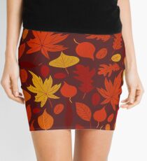 autumn leaves (brown) Mini Skirt