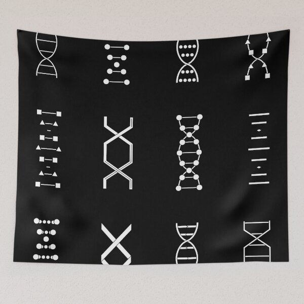 Item preview, DNA genetics stem biology pattern set black and white designed and sold by indiVisibl.