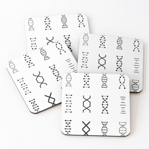 Item preview, DNA genetics stem biology pattern set black and white designed and sold by indiVisibl.