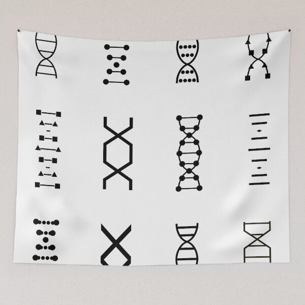 Item preview, DNA genetics stem biology pattern set black and white designed and sold by indiVisibl.