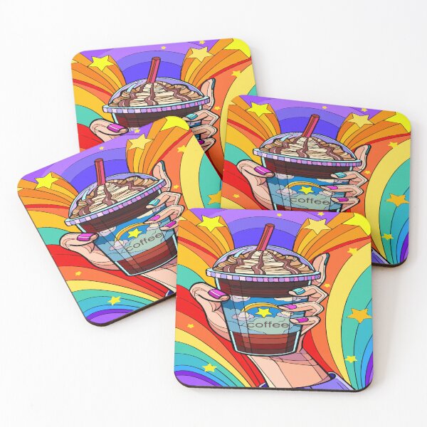 Item preview, Coffee Lover Rainbow Stars Frappe designed and sold by Catalina2202.