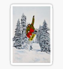 Snowboarding Watercolour Painting Sticker