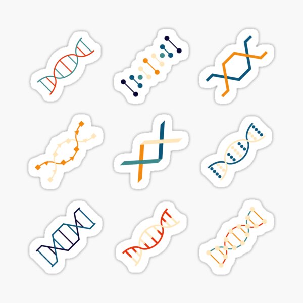 DNA genetics stem biology pattern set Sticker