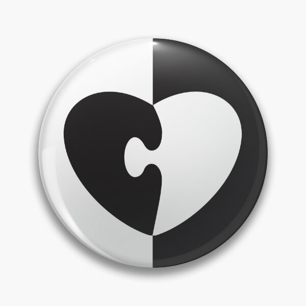 Item preview, black white heart designed and sold by GorLorLar.